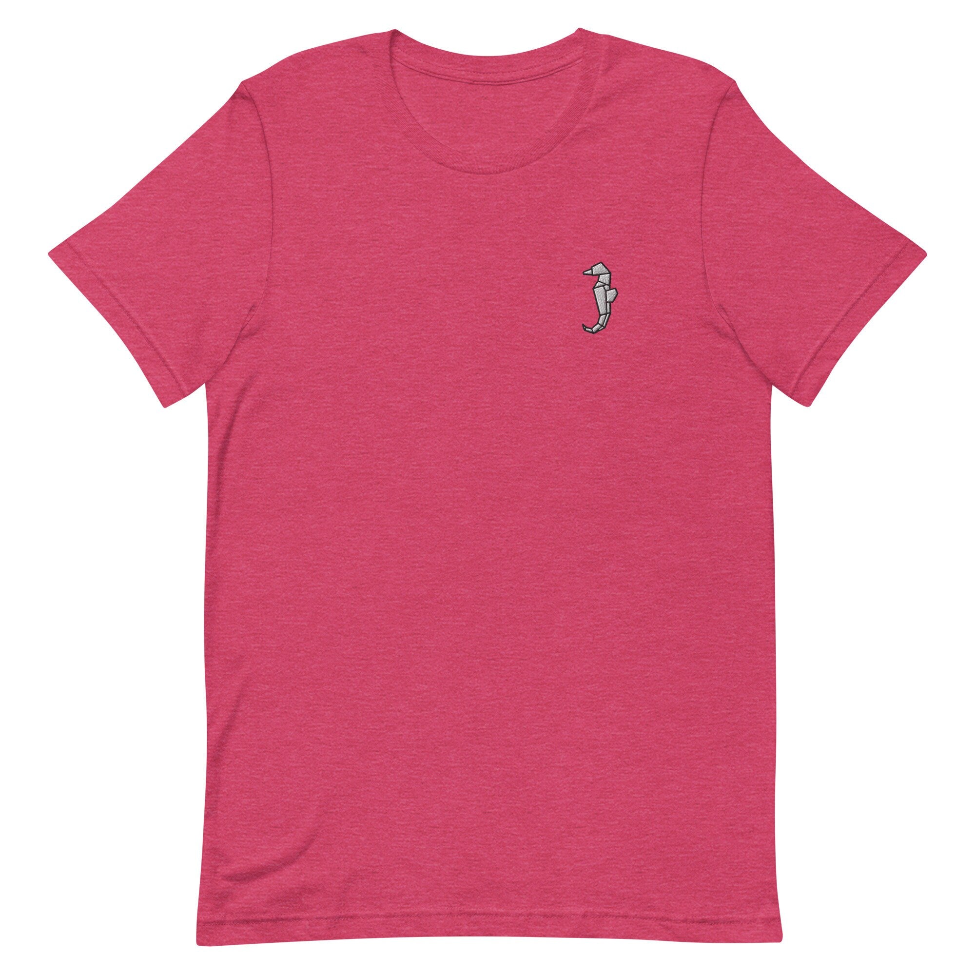 Origami Seahorse Premium Men's T-Shirt, Embroidered Men's T-Shirt Gift for Boyfriend, Men's Short Sleeve Shirt - Multiple Colors