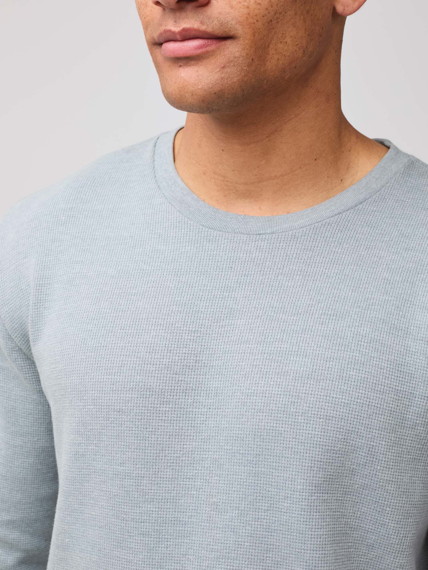 Heather Grey Thermal Long Sleeve Crew