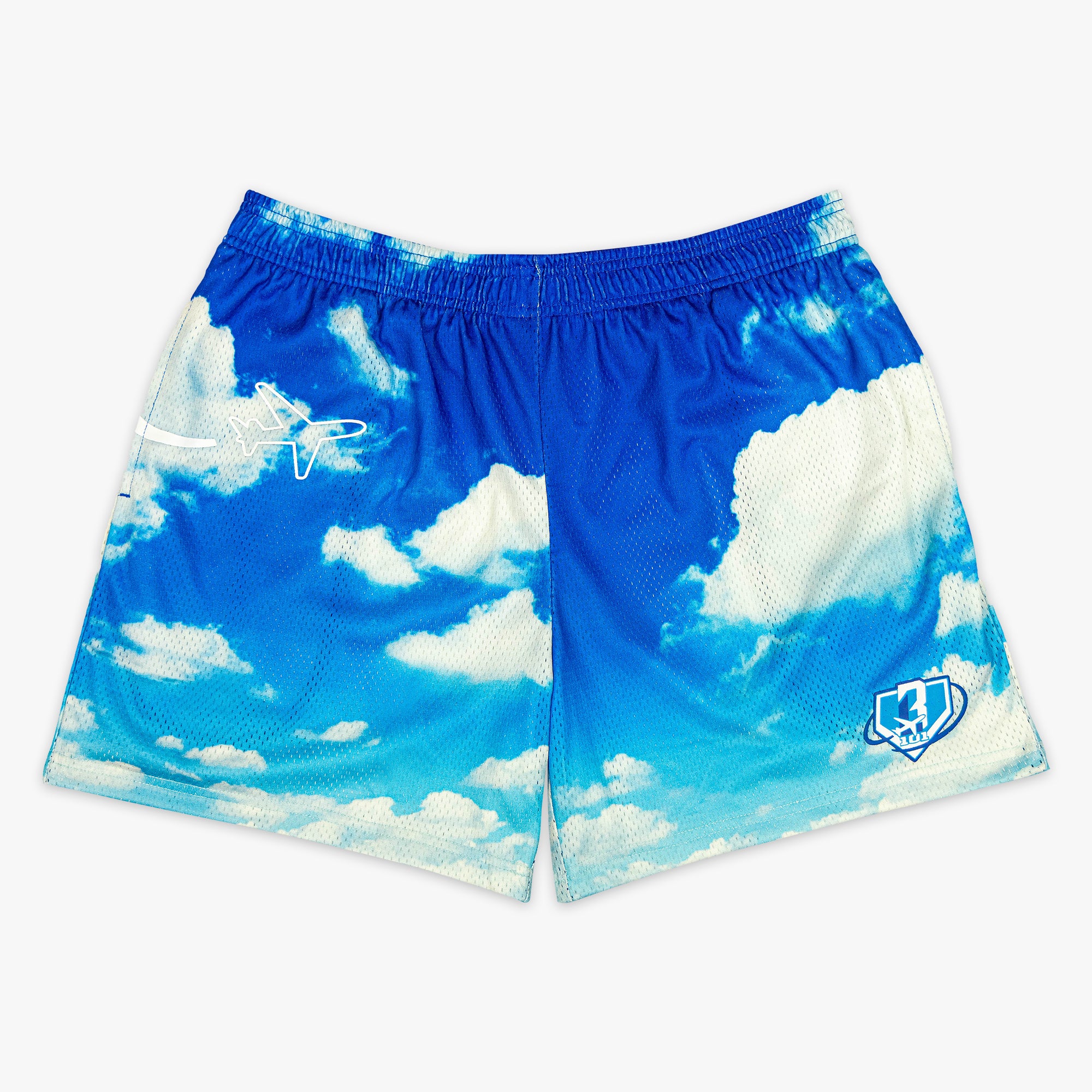 Dream Chaser Mesh Shorts - Cloud Pattern, 5" Inseam, 100% Polyester Athletic Shorts