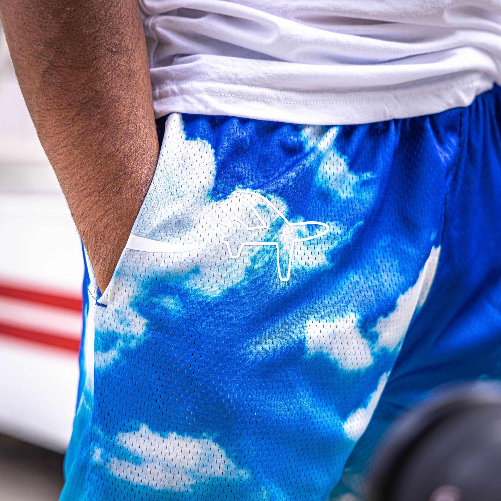 Dream Chaser Mesh Shorts - Cloud Pattern, 5" Inseam, 100% Polyester Athletic Shorts