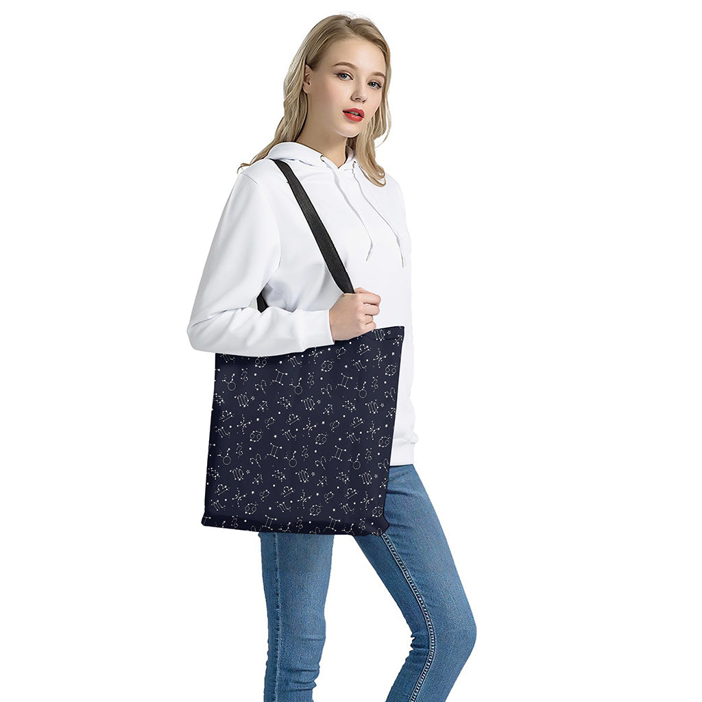 Zodiac Star Signs Pattern Print Tote Bag - Polyester Double-Sided Print