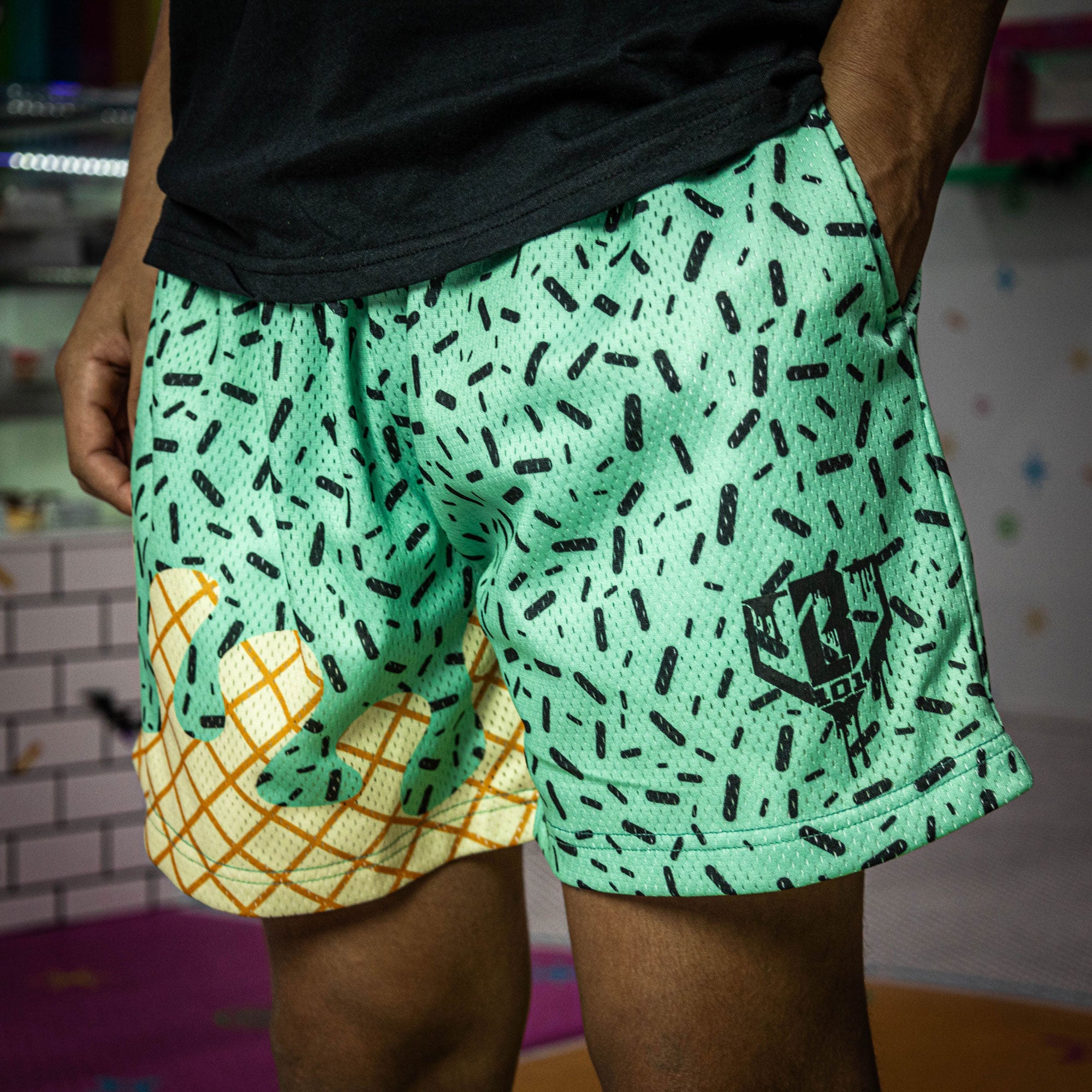 Ice Cream Shorts - Mint Baseball Lifestyle Mesh Shorts with Pockets