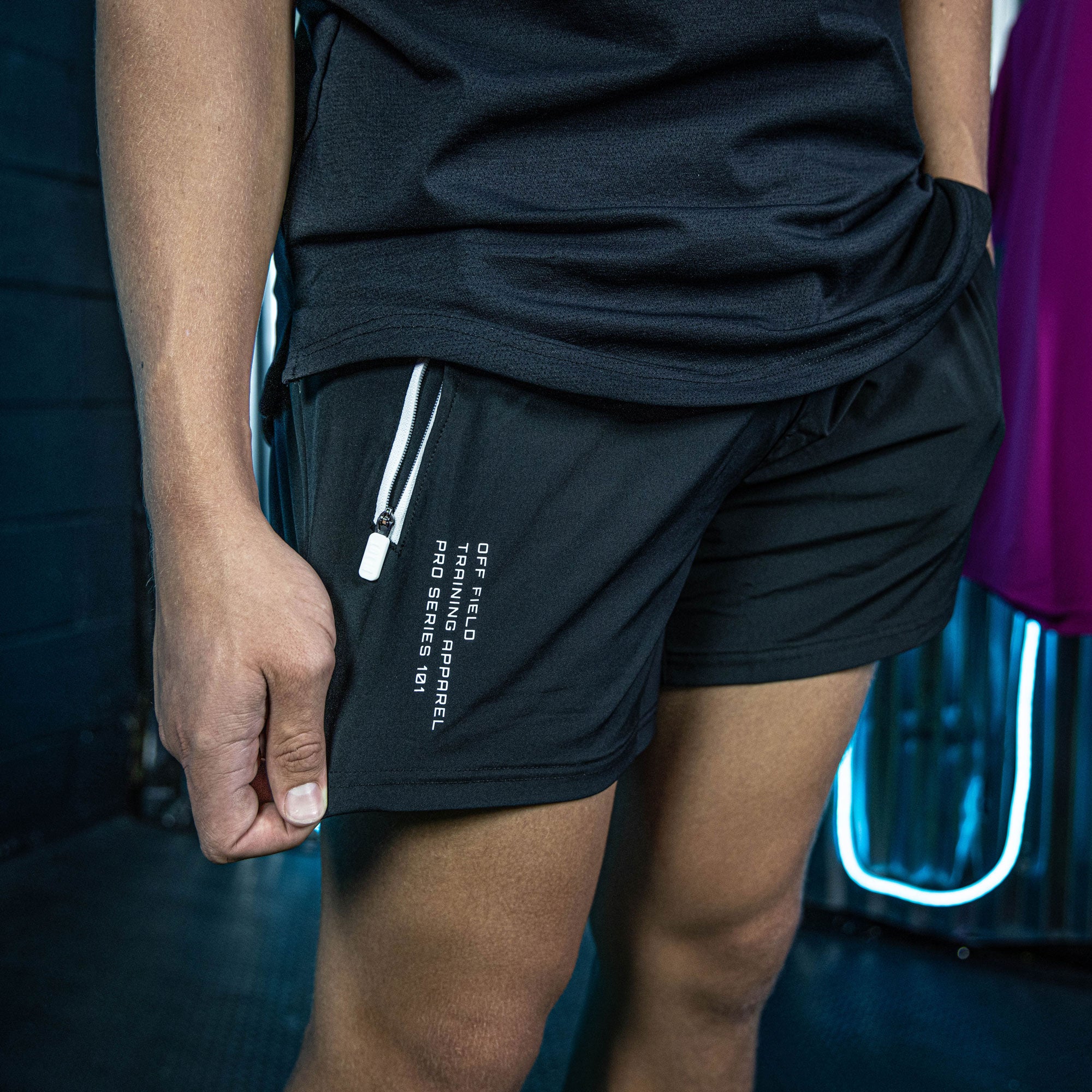Pro Series Shorts V2 Black/White Baseball Athletic Shorts - 5 Inch Inseam